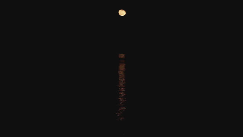 night sea and moon
