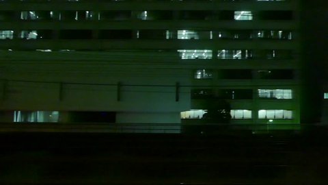 Night View of Tokyo from Bullet Train between Shinagawa Station and Tokyo Station - Part 5 (1 min.)