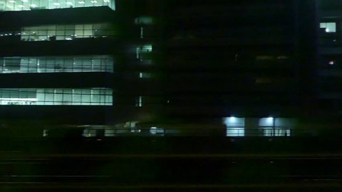 Night View of Tokyo from Bullet Train between Shinagawa Station and Tokyo Station - Part 3 (1 min.)
