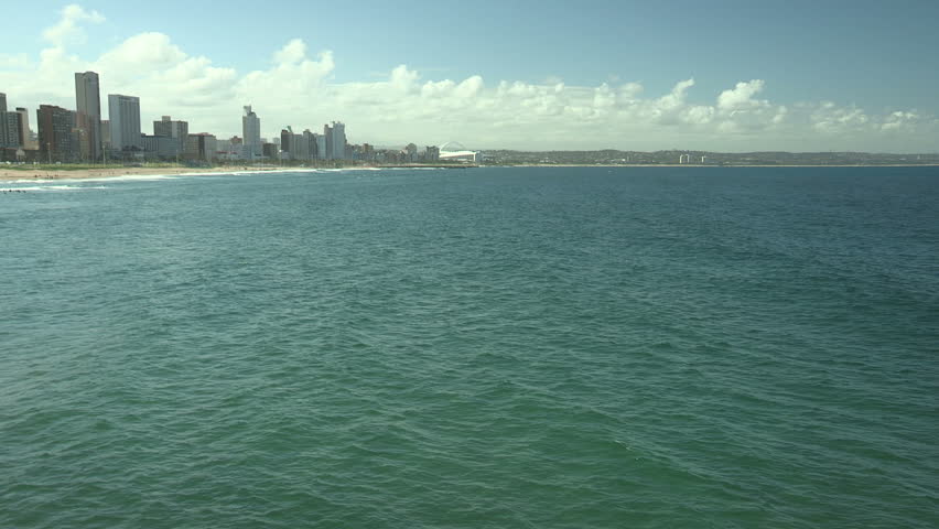 Wide shot of Durban Beachfront