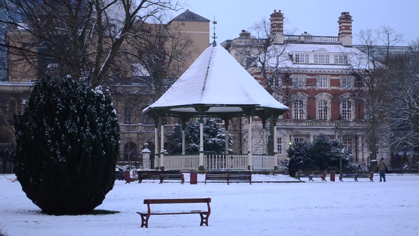 Snowing in England (Europe)