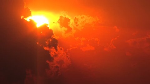 Majestic Orange Sunset, time-lapse 