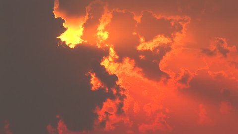 Majestic Orange Sunset, time-lapse 