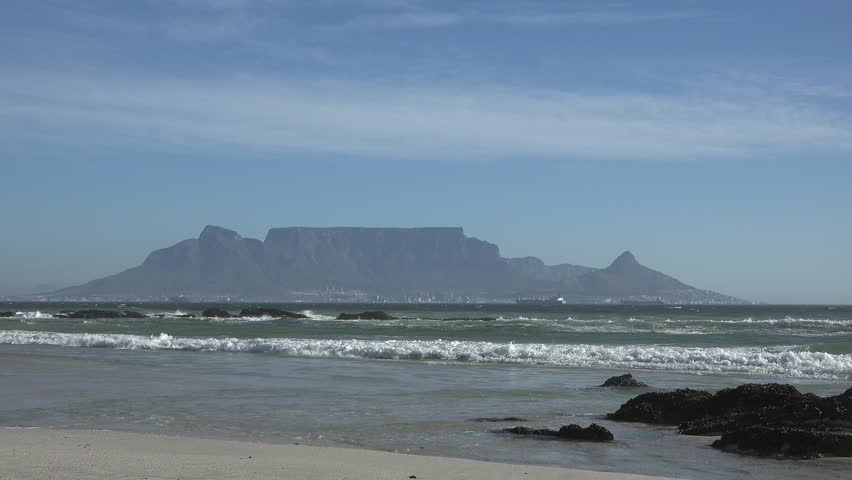 Bloubergstrand, South Africa (view to Stock Footage Video (100% Royalty ...