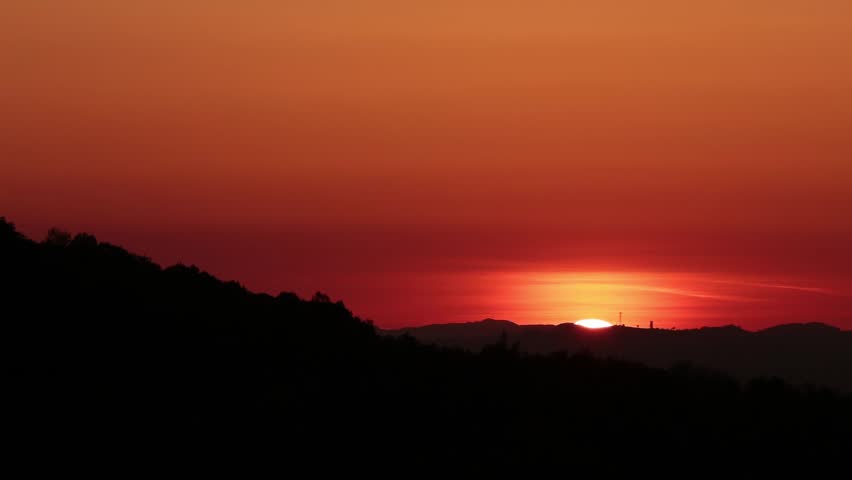 The end of a fiery red sunset | Shutterstock HD Video #9928058