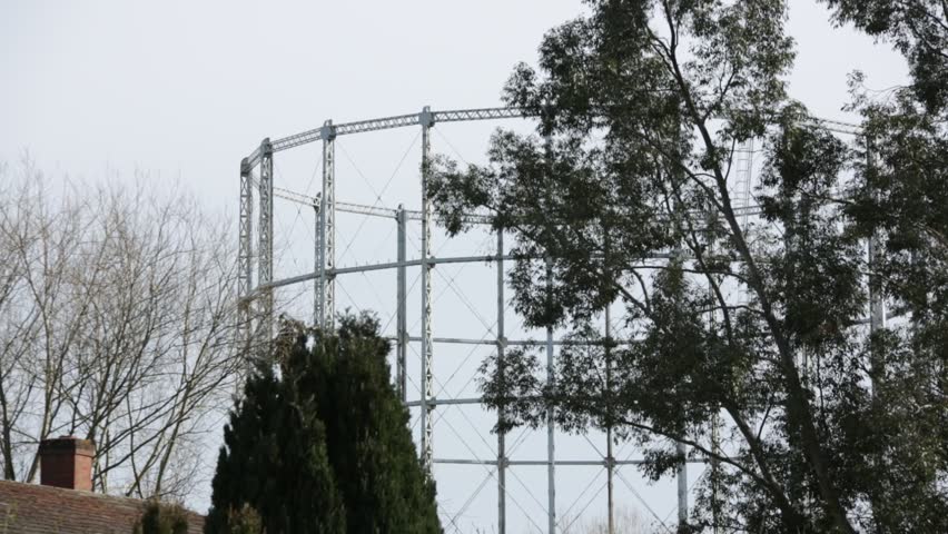 Gas holder in England Royalty-Free Stock Footage #9936266