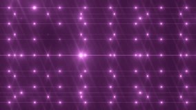 Bright beautiful pink flood lights disco background with glitter stars. Light seamless background. Seamless loop. More videos in my portfolio.