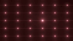 Bright beautiful red flood lights disco background with glitter stars. Light seamless background. Seamless loop. More videos in my portfolio.