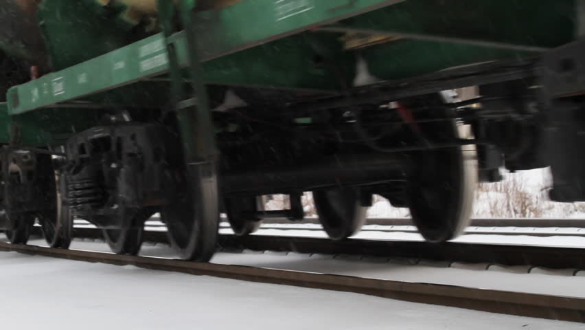 cargo train wheels in winter