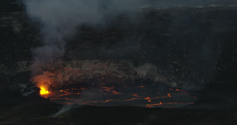 Exploding Volcanic Lava In Caldera, Kilauea, Hawaii