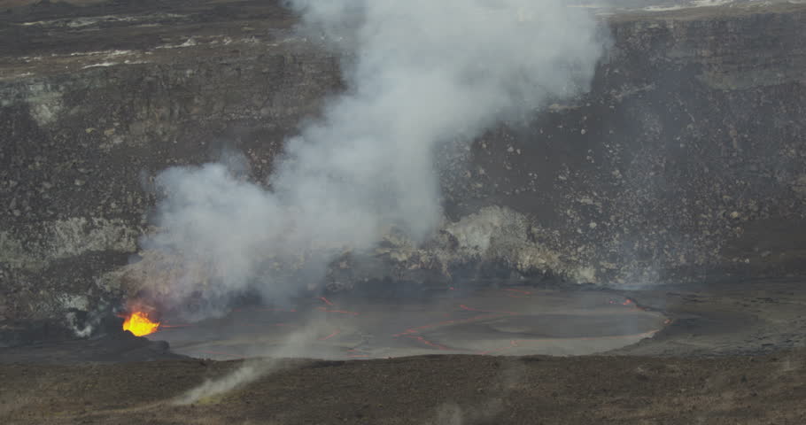 Exploding Volcanic Lava In Caldera, Kilauea, Hawaii