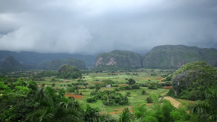 Vinales town in cuba panorame of villaege. Vinales, Cuba - valley in Cuba, a famous tourist destination and UNESCO Heritage