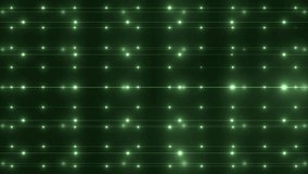 Bright beautiful green flood lights disco background with glitter stars. Light seamless background. Seamless loop. More videos in my portfolio.