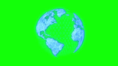 Futuristic Earth Hologram - Green Screen