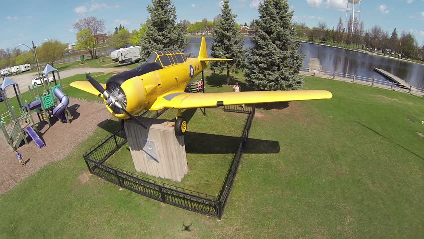 Aerial view of Canadian War Memorial in Smiths Falls Ontario