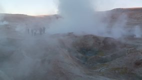 video footage of the so called Sol de Manana, geothermal field in south-western Bolivia