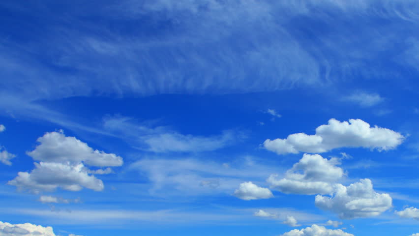 Clouds against a vivid blue sky. HD 1080p time-lapse. 