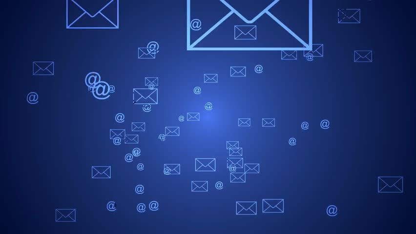 E-mail symbols coming out virtual space. Royalty-Free Stock Footage #9992213
