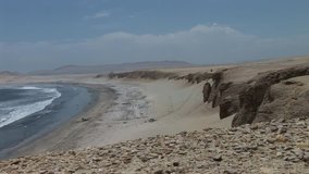 Video footage of the desert in the the Paracas National Park in Peru in 2007