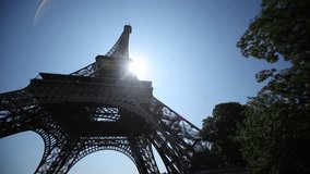 Video footage of the Eiffel Tower in Paris, France